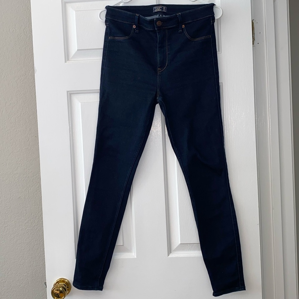 Dark Indigo Blue Skinny Abercrombie & Fitch Simone High Rise Jeggings 29 8R